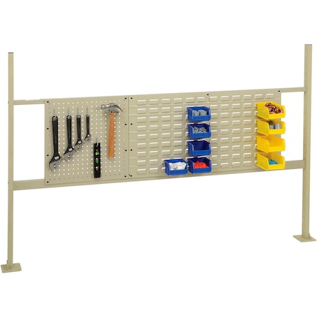 Global Industrial 18in Pegboard & 36in Louver Panel Kit, 54inW, Tan 249718TN